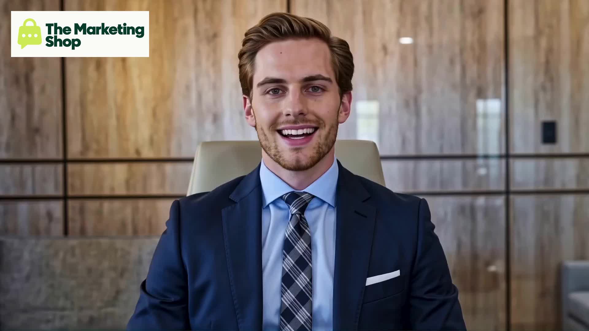 Brody presenting The Marketing Shop video